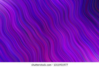 Dark Purple vector template with bent lines. Colorful abstract illustration with gradient lines. The elegant pattern for brand book.