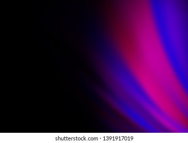 Dark Purple vector template with bent ribbons. Shining illustration, which consist of blurred lines, circles. Marble style for your business design.