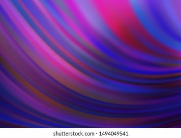 Dark Purple vector template with bent lines. A sample with blurred bubble shapes. The template for cell phone backgrounds.