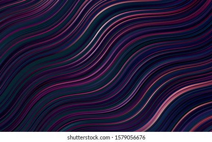Dark Purple vector template with bent lines. Modern gradient abstract illustration with bandy lines. The template for cell phone backgrounds.