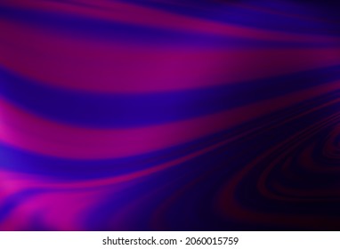 Dark Purple vector template with bent ribbons. Shining illustration, which consist of blurred lines, circles. A completely new marble design for your business.