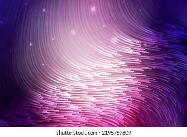 Dark Purple vector template with bent lines. Shining colorful illustration in simple curve style. Elegant pattern for a brand book.
