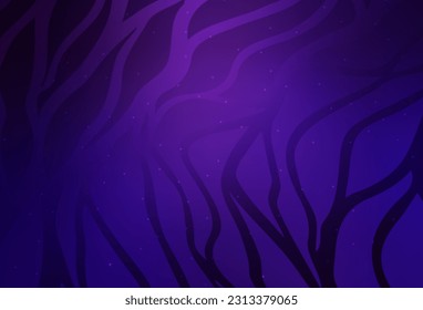 Plantilla de vector púrpura oscuro con líneas dobladas. Ilustración colorida brillante en un estilo de curva simple. Diseño abstracto para su sitio web.
