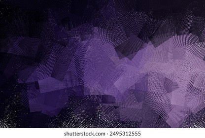 Plantilla de Vector morado oscuro con líneas dobladas. Ilustración inteligente en estilo abstracto con líneas de degradado.  Plantilla simple para su diseño.