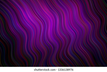 Dark Purple vector template with bubble shapes. Modern gradient abstract illustration with bandy lines. Brand new design for your ads, poster, banner.