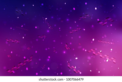 Dark Purple vector template with carnival confetti. Confetti on blurred abstract background with colorful gradient. New design for ad, poster, banner of your Party.