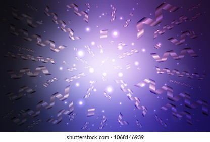 Dark Purple vector template with carnival confetti. Confetti on blurred abstract background with colorful gradient. The template can be used as a background for postcards.