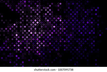 Dark Purple vector  template with circles. Glitter abstract illustration with blurred drops of rain. Completely new template for your brand book.