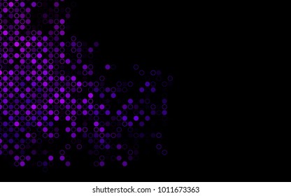 Dark Purple vector  template with circles. Blurred bubbles on abstract background with colorful gradient. The pattern can be used for ads, leaflets of liquid.