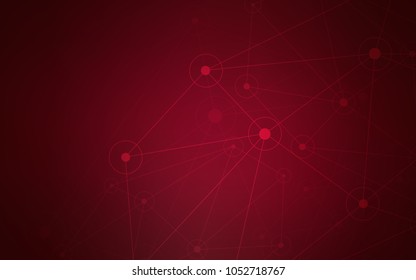 Dark Purple vector template with circles, triangles. Glitter abstract illustration with connection of triangle structure. Completely new template for your brand book.