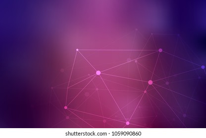 Dark Purple vector template with circles, triangles. Decorative design in abstract style with triangle structure. Completely new template for your brand book.