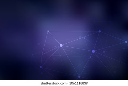 Dark Purple vector template with circles, triangles. Glitter abstract illustration with connection of triangle structure. Pattern can be used for ads, leaflets.