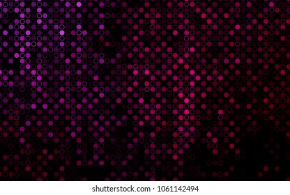 Dark Purple vector  template with circles. Blurred bubbles on abstract background with colorful gradient. The pattern can be used for aqua ad, booklets.