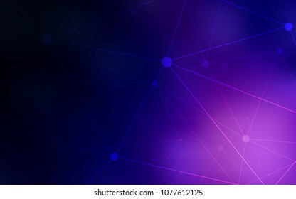 Dark Purple vector template with circles, triangles. Illustration with set of colorful abstract circles and lines. Completely new template for your brand book.