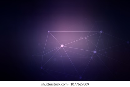 Dark Purple vector template with circles, triangles. Design with connection of dots and lines on colorful background. New design for ad, poster, banner of your website.