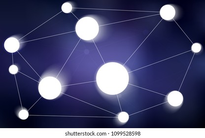 Dark Purple vector template with circles, triangles. Modern abstract colorful illustration with spheres and lines. Completely new template for your brand book.