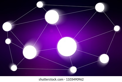 Dark Purple vector template with circles, triangles. Illustration with set of colorful abstract circles and lines. New design for ad, poster, banner of your website.