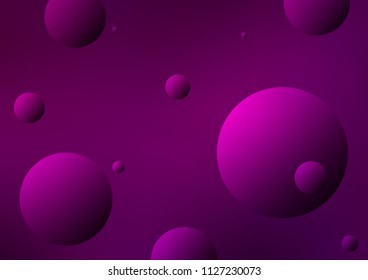 Dark Purple vector template with circles. Blurred decorative design in abstract style with bubbles. The pattern can be used for aqua ad, booklets.