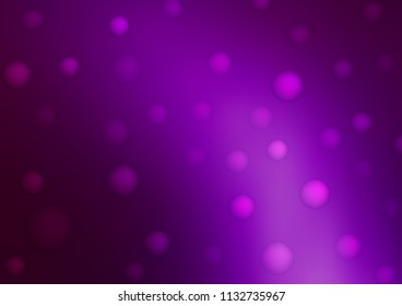 Dark Purple vector template with circles. Blurred bubbles on abstract background with colorful gradient. The pattern can be used for ads, leaflets of liquid.