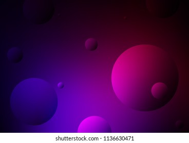 Dark Purple vector template with circles. Illustration with set of shining colorful abstract circles. The pattern can be used for aqua ad, booklets.