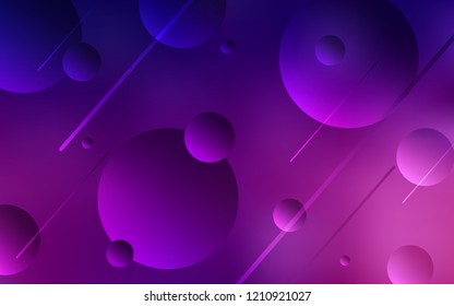 Dark Purple vector template with circles. Blurred decorative design in abstract style with bubbles. Completely new template for your brand book.