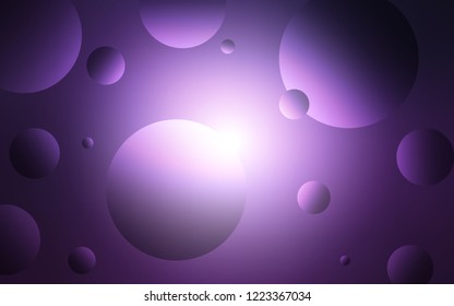 Dark Purple vector template with circles. Blurred bubbles on abstract background with colorful gradient. Beautiful design for your business advert.