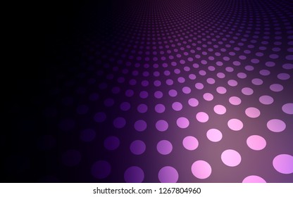 Dark Purple vector template with circles. Blurred bubbles on abstract background with colorful gradient. Beautiful design for your business advert.