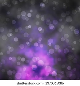 Dark Purple vector template with circles. Colorful illustration with gradient dots in nature style. Pattern for wallpapers, curtains.