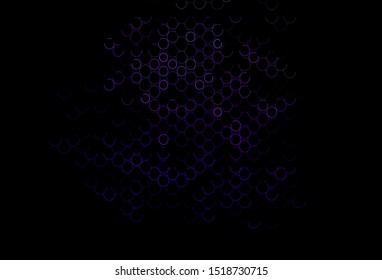Dark Purple vector template with circles. Beautiful colored illustration with blurred circles in nature style. Design for business adverts.