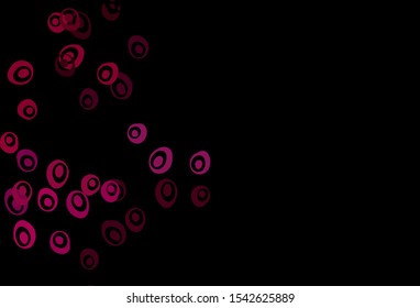Dark Purple vector template with circles. Blurred decorative design in abstract style with bubbles. Pattern of water, rain drops.