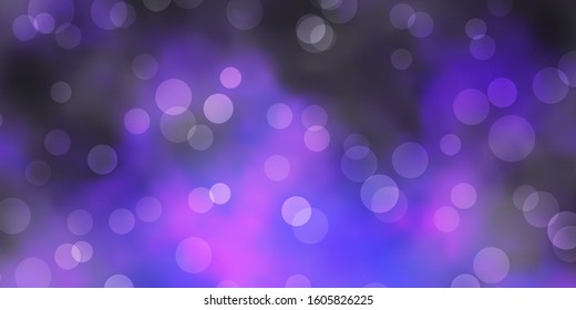 Dark Purple vector template with circles. Abstract colorful disks on simple gradient background. New template for a brand book.