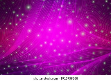 Dark Purple vector template with circles, lines. Abstract background with gradient geometric pattern. Modern design for a business card.