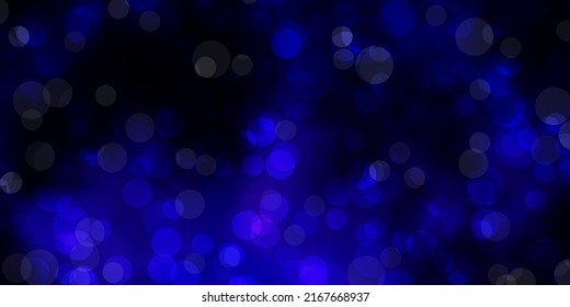 Dark Purple vector template with circles. Abstract decorative design in gradient style with bubbles. Design for posters, banners.