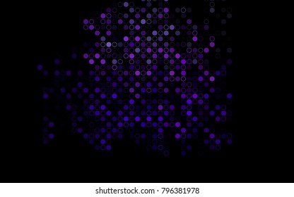 Dark Purple vector  template with circles. Glitter abstract illustration with blurred drops of rain. Beautiful design for your business natural advert.