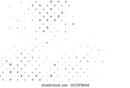 Dark Purple vector template with cryptocurrency. Blurred design in simple style with symbols of Euro. Template can be used as a background for ads of markets, loans.