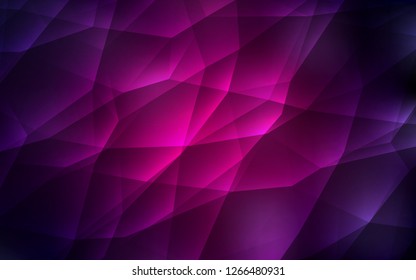 Dark Purple vector template with crystals, triangles. Modern abstract illustration with colorful triangles. Pattern for booklets, leaflets