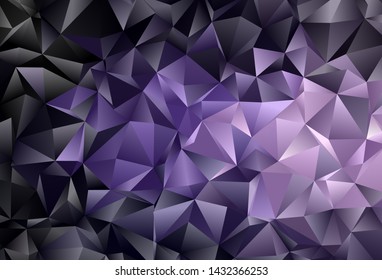 Dark Purple vector template with crystals, triangles. Beautiful illustration with triangles in nature style. Smart design for your adverts.