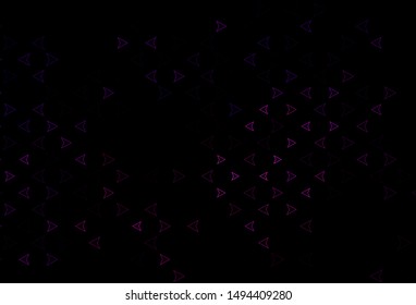 Dark Purple vector template with crystals, triangles. Beautiful illustration with triangles in nature style. Pattern for commercials.