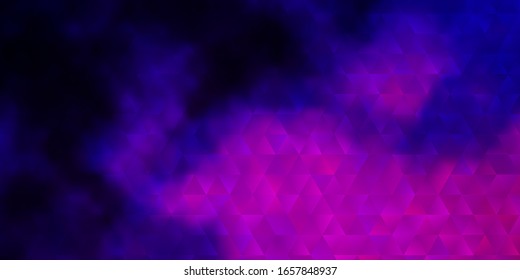 Planta vectorial púrpura oscura con cristales, triángulos. Ilustración de degradado abstracta con triángulos. Diseño para sus promociones.