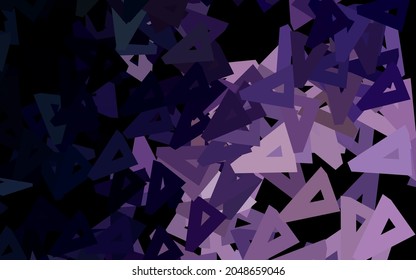 Plantilla de vector púrpura oscuro con cristales, triángulos. Ilustración abstracta brillante con formas triangulares. Diseño elegante para tapices.