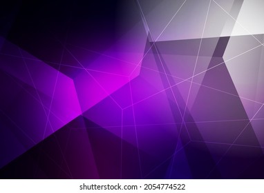 Dark Purple vector template with crystals, triangles. Illustration with set of colorful triangles. Modern design for your business card.