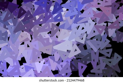 Plantilla de vector púrpura oscuro con cristales, triángulos. Ilustración abstracta moderna con triángulos coloridos. Fondo para un teléfono móvil.