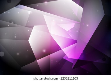 Dark Purple vector template with crystals, triangles. Illustration with set of colorful triangles. Pattern for booklets, leaflets