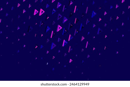 Plantilla de Vector morado oscuro con cristales, triángulos. Ilustración con conjunto de triángulos de colores. Patrón para folletos, folletos