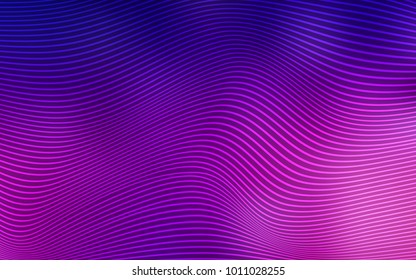 Dark Purple vector template with curved lines. Glitter abstract illustration with wry lines. A completely new design for your business.