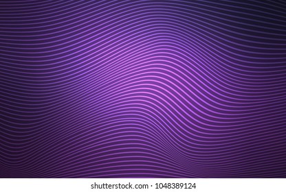 Dark Purple vector template with curved ribbons. Colorful abstract illustration with gradient lines. The polygonal design for your web site.