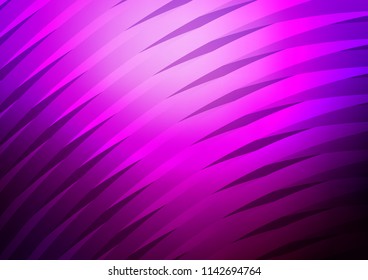 Dark Purple vector template with curved crossing lines. Modern geometrical abstract illustration with staves. The template can be used as a background.