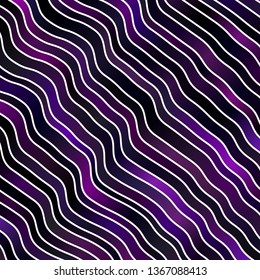 Dark Purple vector template with curved lines. Brand new colorful illustration with bent lines. Pattern for ads, commercials.