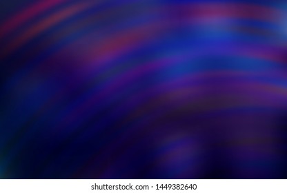 Dark Purple vector template with curved lines. Colorful abstract illustration with gradient lines. The best colorful design for your business.