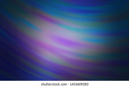 Dark Purple vector template with curved lines. Colorful geometric sample with gradient lines.  Abstract design for your web site.